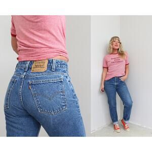 1990's Vintage Levi's 505 Dark Straight Leg Jeans Women's XS SM Waist 30" 31"